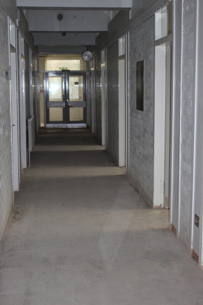 Main corridor flooring removed