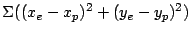 $\Sigma ((x_{e}-x_{p})^{2}+(y_{e}-y_{p})^{2})$