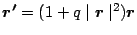 $\mbox{\boldmath$r'$}=(1+q\mid\mbox{\boldmath$r$}\mid^2)\mbox{\boldmath$r$}$